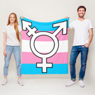 Polaire Couverture de jet trans drapeau et symbole cadeau