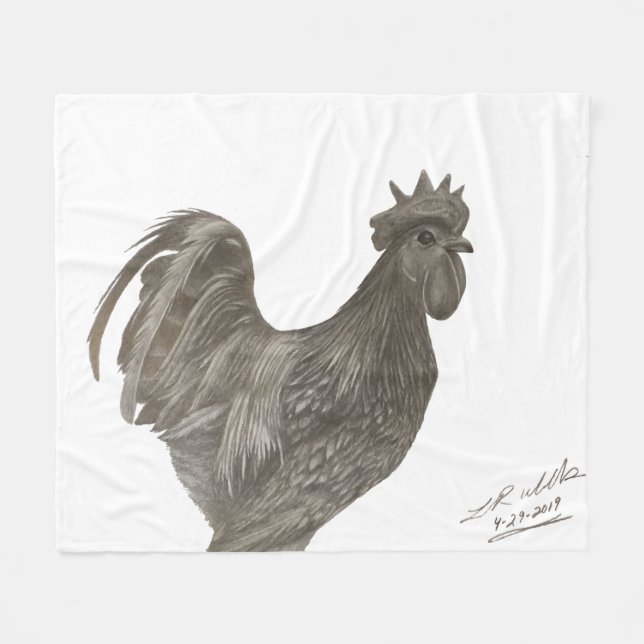 Polaire Couverture de l'ayam Cemani Rooster par Laurene We (Devant (Horizontal))
