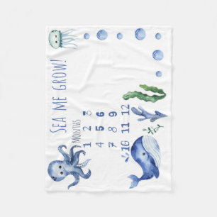 Polaire Couverture de mois pour bébé de la créature marine