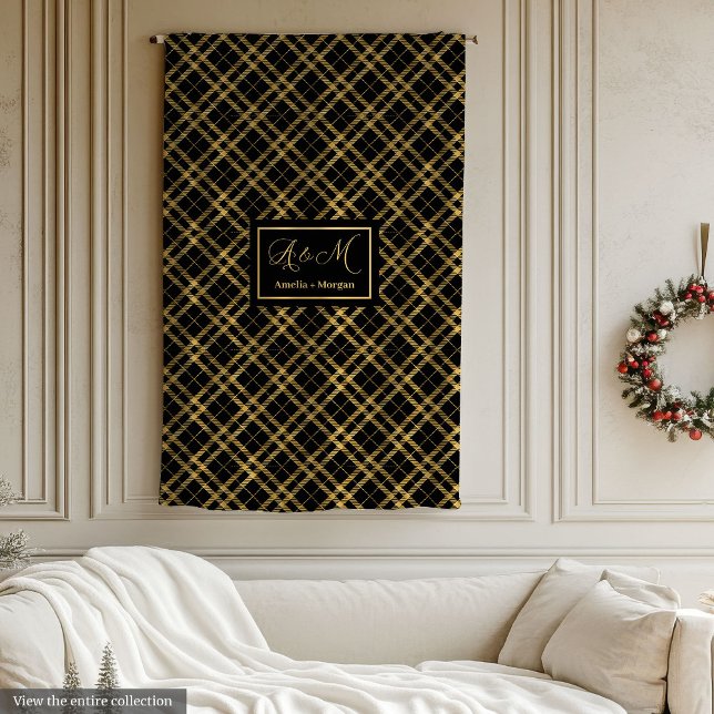 Polaire Couverture de monogramme élégante pour cadeau de d (Stylish Monogram Blanket for Bridesmaid Gift)