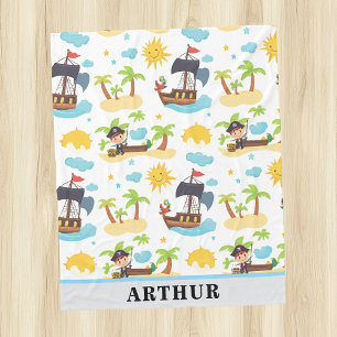 Polaire Couverture de Motif de bateau pirate personnalisé