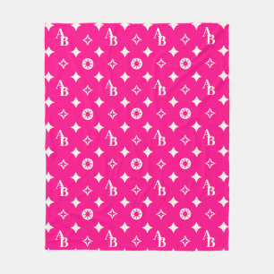 Polaire Couverture de Motif de monogramme initial rose cha