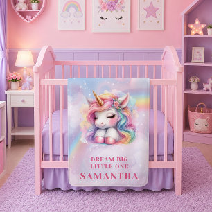 Polaire Couverture de naissance Licorne Arc-en-ciel Fantai