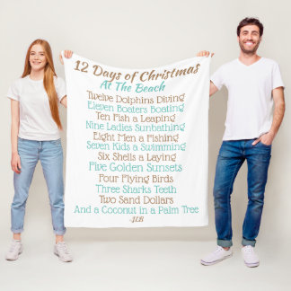 Polaire Couverture de Noël avec poème 12 jours de Noël