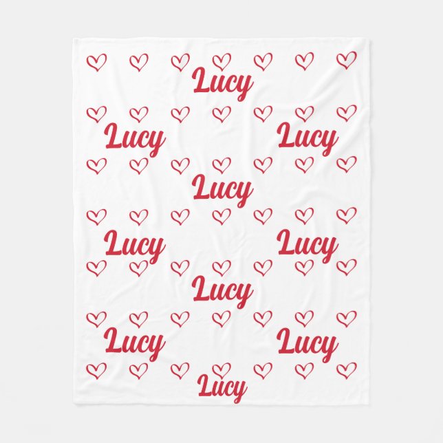 Polaire Couverture de nom personnalisée pour votre fille (Devant)