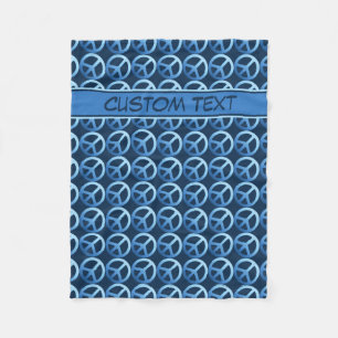 Polaire Couverture de panneau bleu de paix avec texte pers