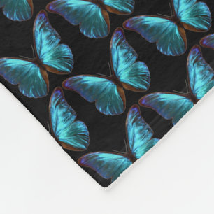 Polaire Couverture de papillon bleu Morpho