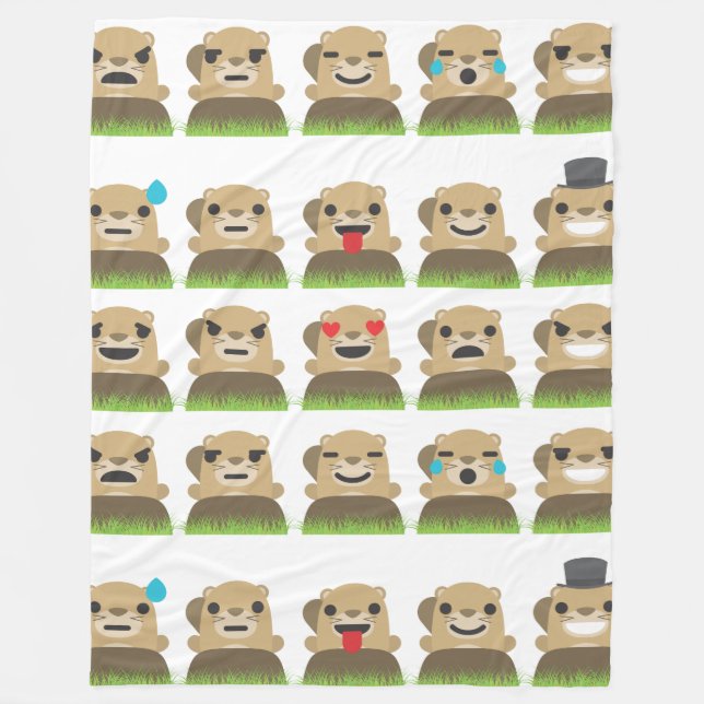 Polaire couverture d'emojis de marmotte (Devant)