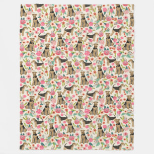 Polaire Couverture d'impression florale Airedale Terrier
