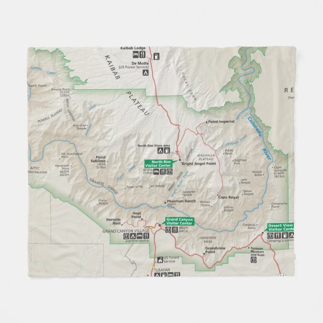 Polaire Couverture d'ouatine de carte de canyon grand (Devant (Horizontal))