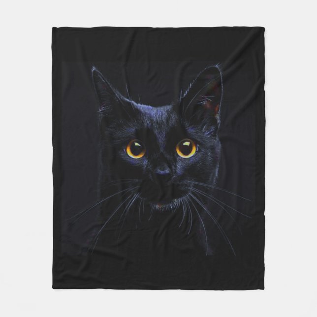 Polaire Couverture d'ouatine de chat noir (Devant)
