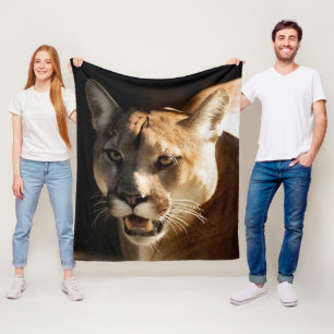 Polaire Couverture d'ouatine de faune de visage de puma