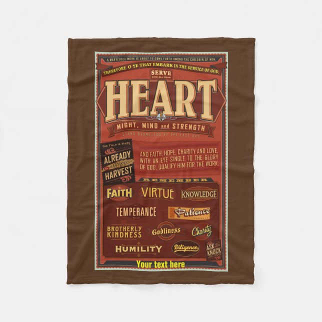 Polaire Couverture d'ouatine de LDS. D&C 4" O YE qui (Devant)