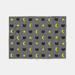 Polaire Couverture d'ouatine de lune de chat de Kitty et