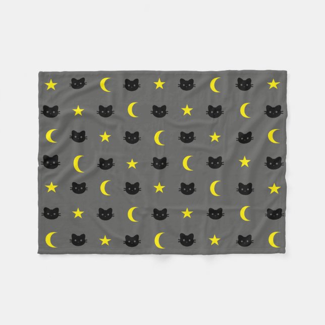 Polaire Couverture d'ouatine de lune de chat de Kitty et (Devant (Horizontal))