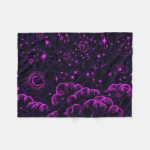 Couverture d'ouatine de "lune et d'étoiles"