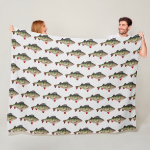 Polaire Couverture d'ouatine de motif de pêche de perche