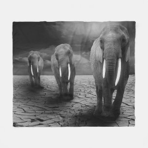 Polaire Couverture d'ouatine de trio d'éléphant
