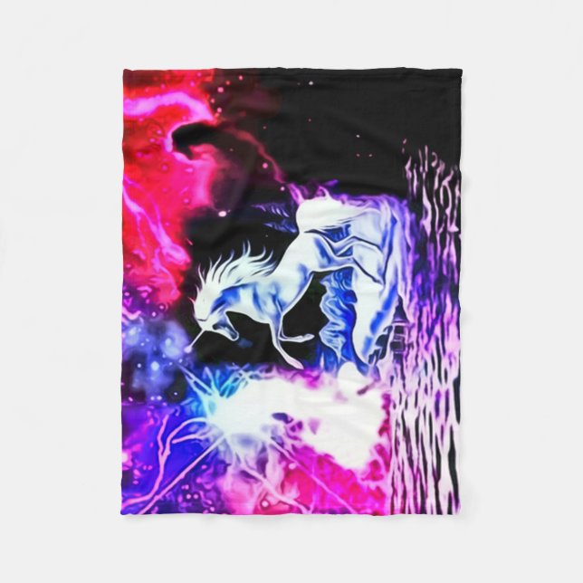 Polaire Couverture d'ouatine d'univers de licorne (Devant)