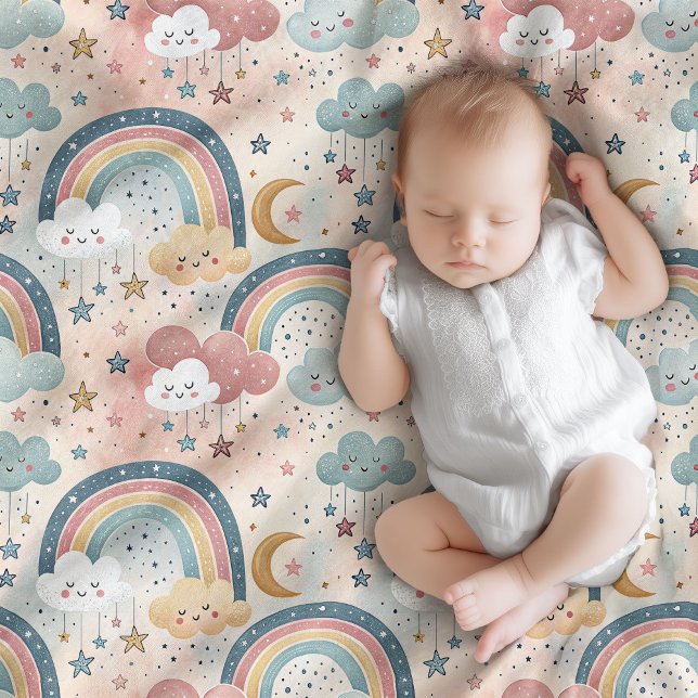 Polaire Couverture Douce Arc-en-ciel Cadeau de Baby Shower (Soft Rainbow Blanket Baby Shower Gift Delight)