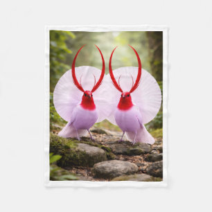 Polaire Couverture Douce et Exotique d'Oiseaux aux Plumes