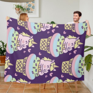 Polaire Couverture Douce Fierté Licorne en Molleton