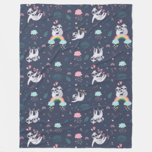 Polaire Couverture Douillette de Paresseux Mignons