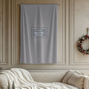 Polaire Couverture Élégante Corail Gris Nom Personnalisé C