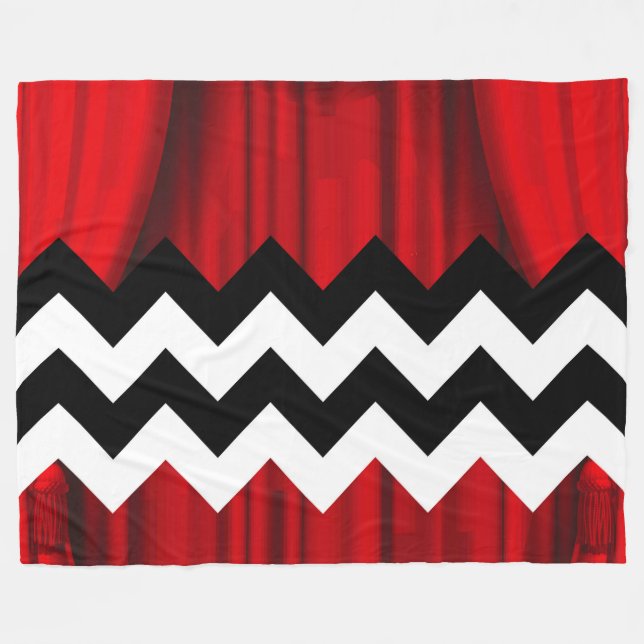 Polaire couverture en chevron noir lodge (Devant (Horizontal))