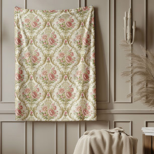 Polaire Couverture en Damas Florale raffinée Chic Elegant 