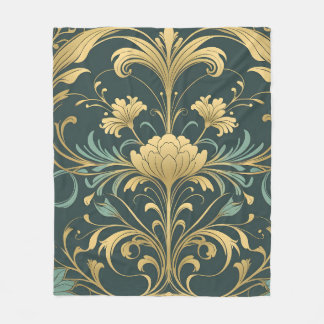 Polaire Couverture en laine Art Nouveau Floral Vintage Lux