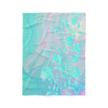 Couverture en laine bleue abstraite