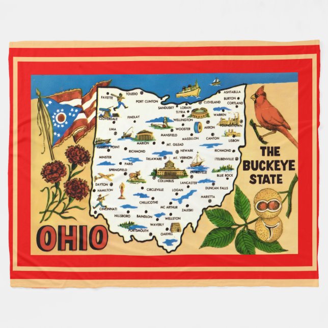 Polaire Couverture en laine de l'Ohio Buckeye (Devant (Horizontal))