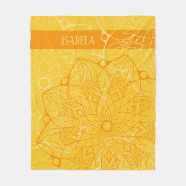 Polaire Couverture en laine Mandala Orange 2 Tons Personna (Devant)