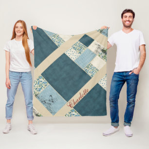 Polaire Couverture en laiton bleu