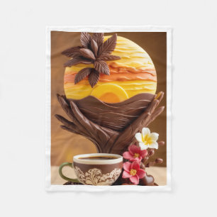 Polaire Couverture en molleton Art Sunset au Chocolat et C