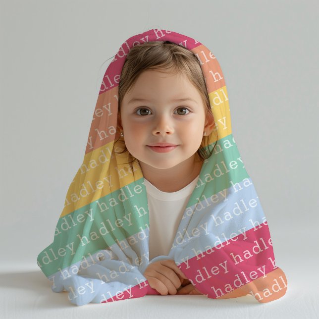 Polaire Couverture en molleton avec nom et typographie arc (Personalized kids name blanket.)