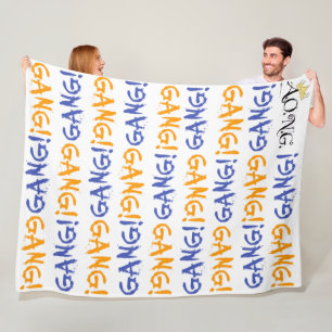 Polaire Couverture en molleton BLEU ET ORANGE, Grande 60"