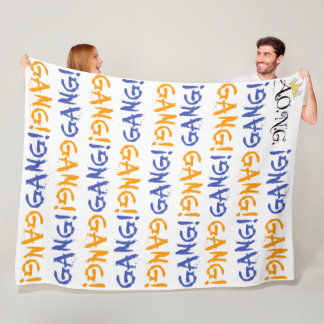 Polaire Couverture en molleton BLEU ET ORANGE, Grande 60"