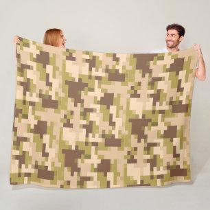 Polaire Couverture en molleton camouflage numérique marron
