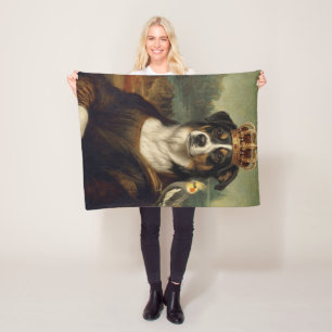 Polaire Couverture en molleton Chien Mona Lisa avec perroq
