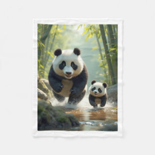 Polaire Couverture en molleton confortable Pandas courant