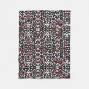 Polaire Couverture en molleton fleuri damassé argent rouge