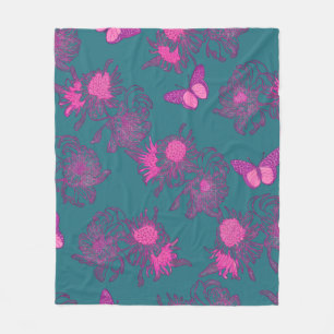 Polaire Couverture en molleton fleuri papillon rose sarcel