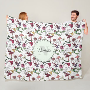 Polaire Couverture en molleton floral à colibri vert