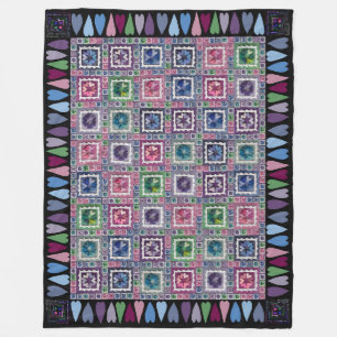 Polaire Couverture en molleton patchwork Framed Hearts