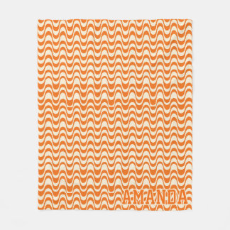 Polaire Couverture en molleton personnalisée vague orange