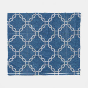 Polaire Couverture en treillis bleu et blanc