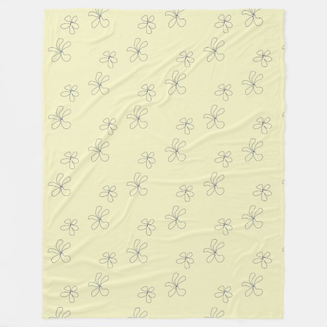 Polaire couverture fleur jaune (Devant)