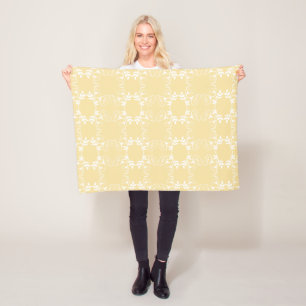 Polaire Couverture florale assez jaune pâle de motif